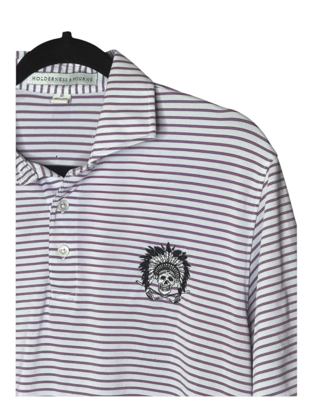 Holderness and Bourne ✪ The Walker Golf Polo ✪ Azalea Stripe ✪ Embroidery ✪ M - Picture 4 of 16